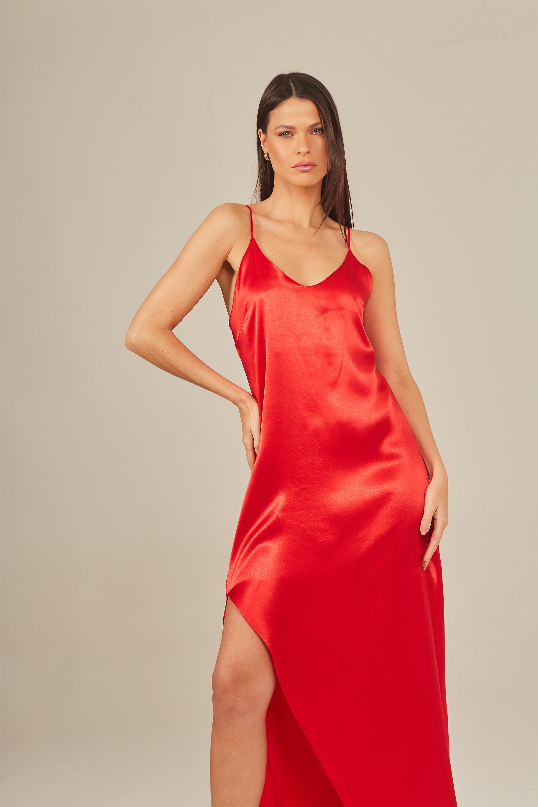 Long satin 2024 sleep gown